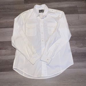 Bruno Men’s White Large Long Sleeve Button Down Dress Shirt